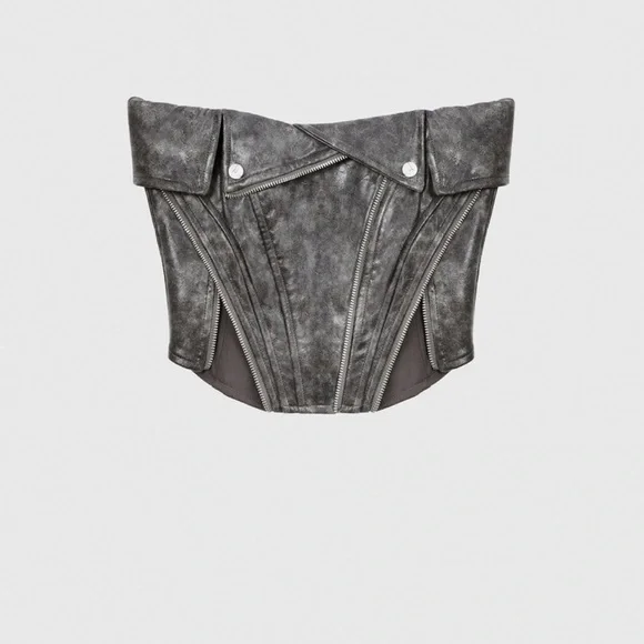 Manière De Voir Vintage Vegan Leather Biker Corset
Size US 6/ UK 10 NWT - Picture 2 of 5